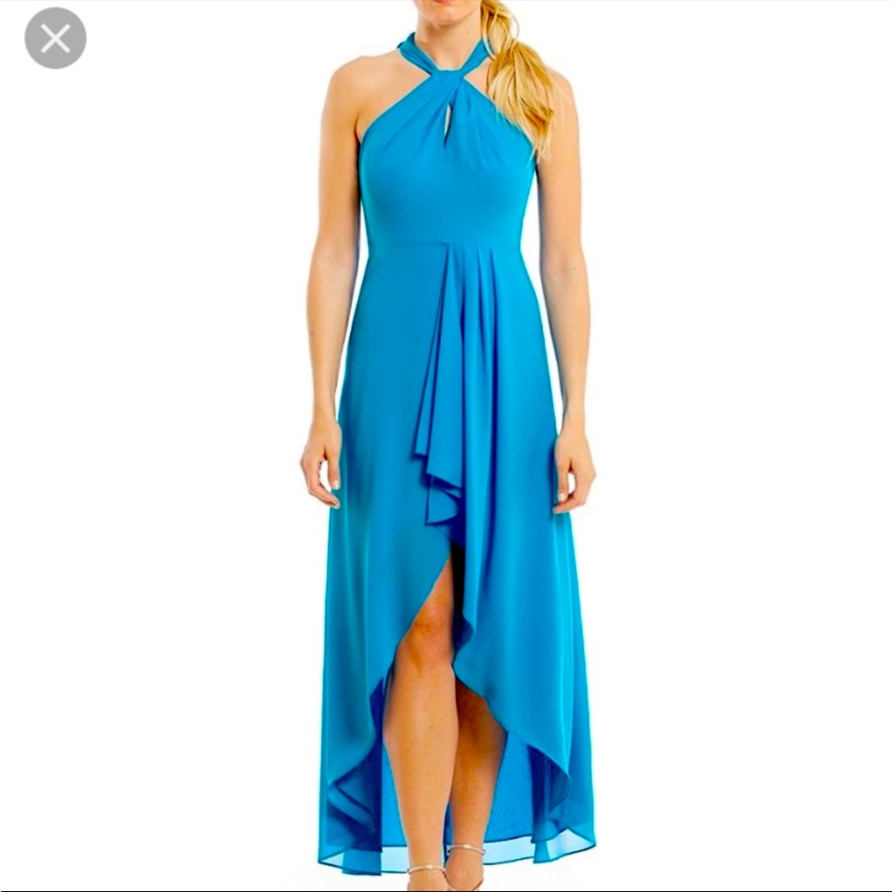 Badgley Mischka Belle Turquoise Blue Dress, Size 2